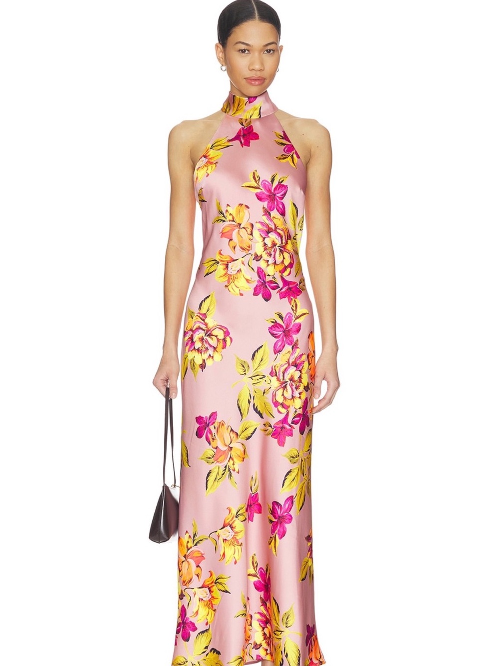 Steve Madden Lara Colette Tropical Floral Halter Maxi Dress